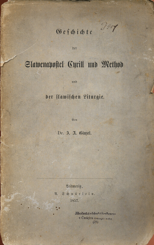 Geschichte der Slawenapostel Cyrill und Method und der slawischen Liturgie
