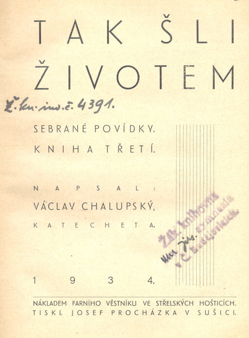 Tak šli životem :sebrané povídky.Kniha 3
