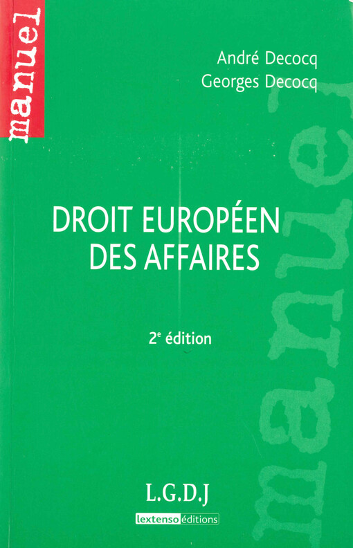Droit européen des affaires