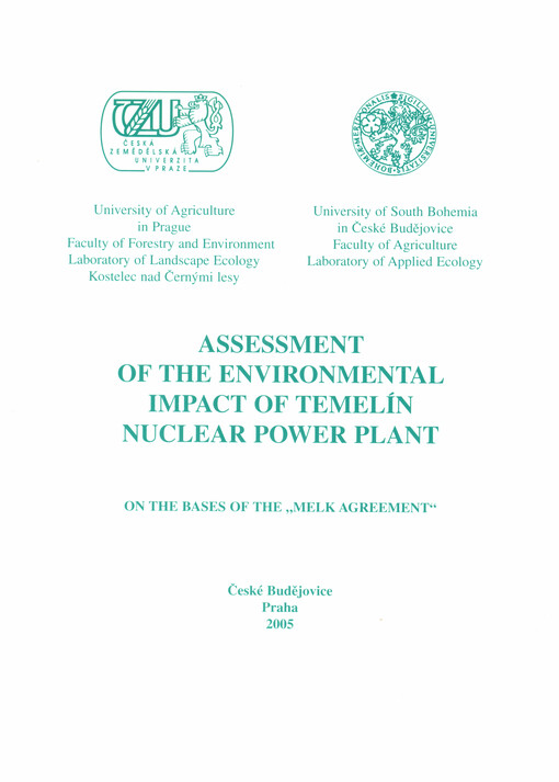 Assessment of the environmental impact of Temelín nuclear power plant on the bases of the 
