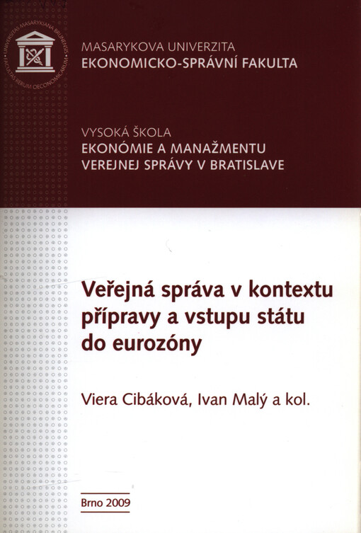 Veřejná správa v kontextu přípravy a vstupu státu do eurozóny