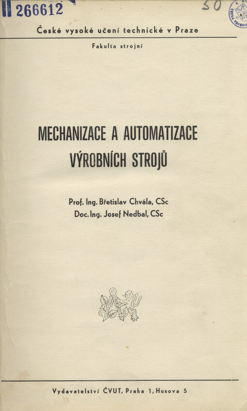 Mechanizace a automatizace výrobních strojů