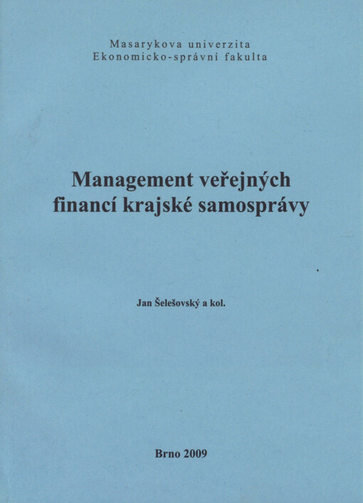 Management veřejných financí krajské samosprávy