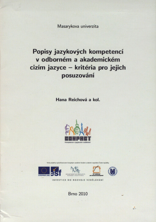 Popisy jazykových kompetencí v odborném a akademickém cizím jazyce - kritéria pro jejich posuzování