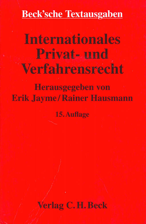 Internationales Privat- und Verfahrensrecht : Textausgabe