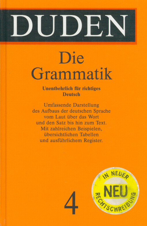 Duden, Grammatik der deutschen Gegenwartssprache. Band 4, Grammatik
