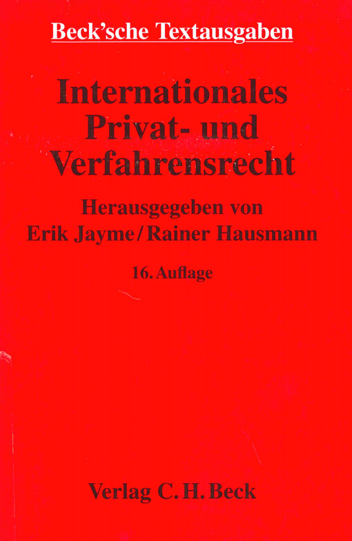 Internationales Privat- und Verfahrensrecht : Textausgabe