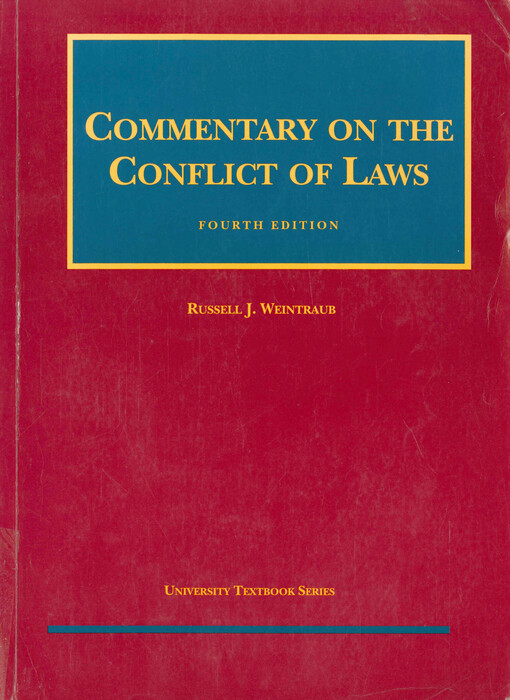 Commentary on the conflict of laws