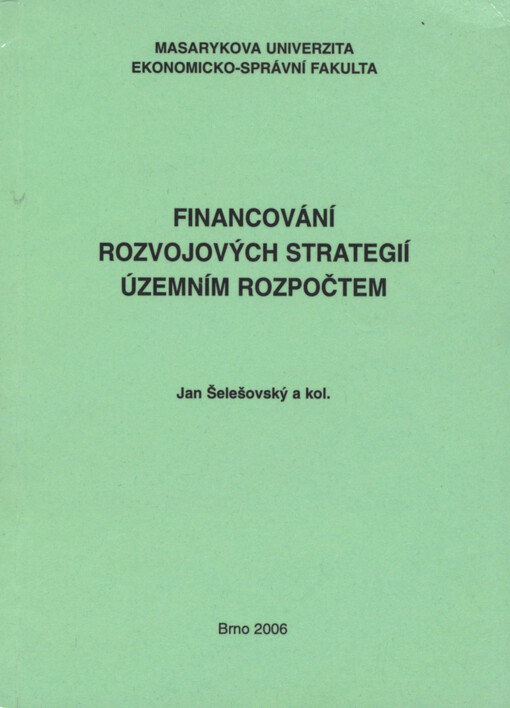 Financování rozvojových strategií územním rozpočtem