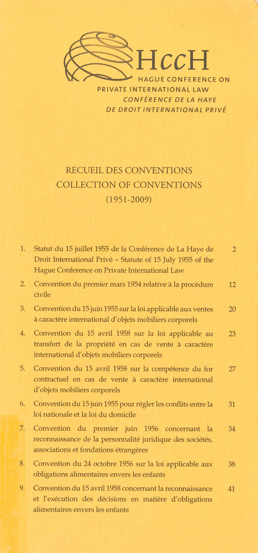 Recueil des conventions (1951-2009)