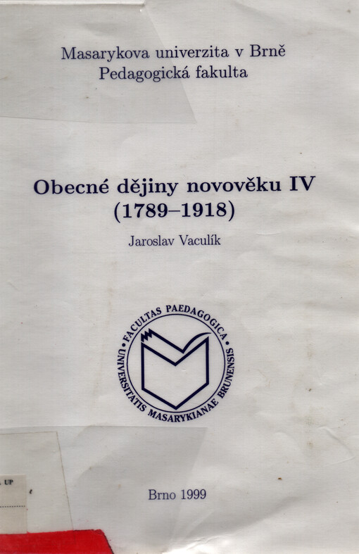 Obecné dějiny novověku IV : (1789-1918)