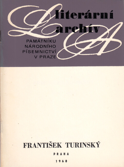 František Turinský: 1797-1852 : literární pozůstalost : [fragment]