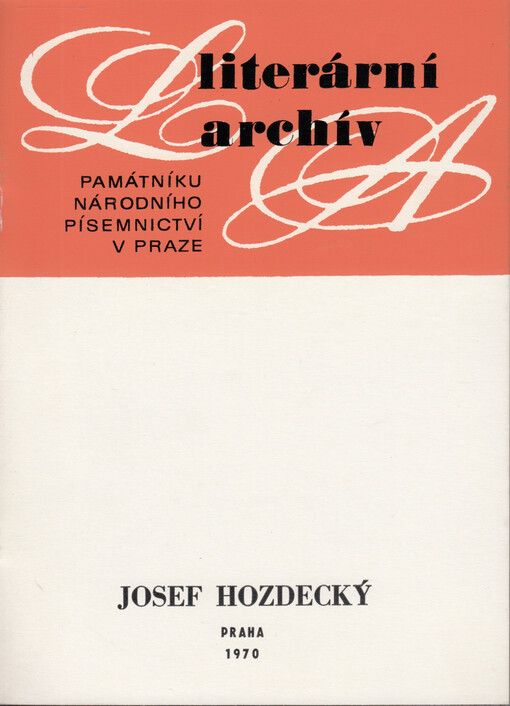 Josef Hozdecký: (1851-1929) : literární pozůstalost : (fragment)