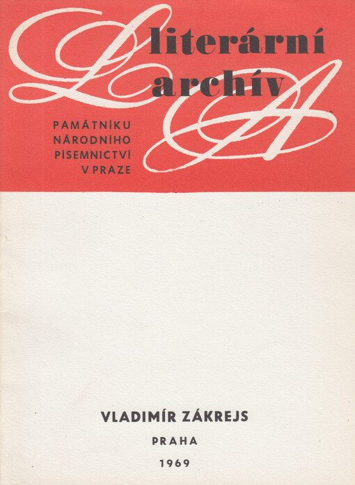 Vladimír Zákrejs :literární pozůstalost