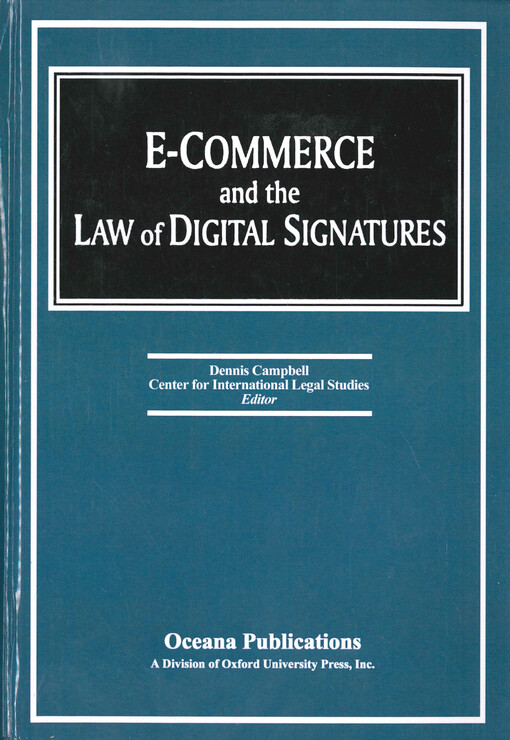E-commerce and the law of digital signatures