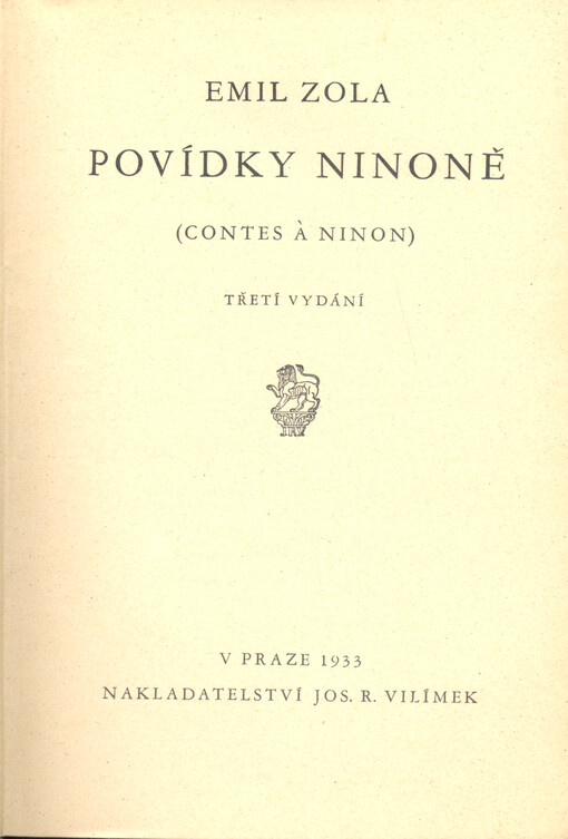 Povídky Ninoně = (Contes à Ninon)