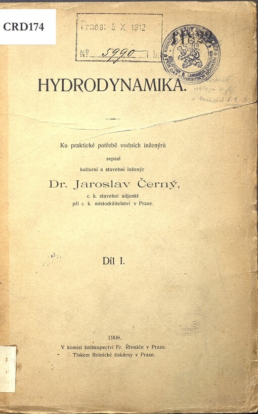 Hydrodynamika: ku praktické potřebě vodních inženýrů