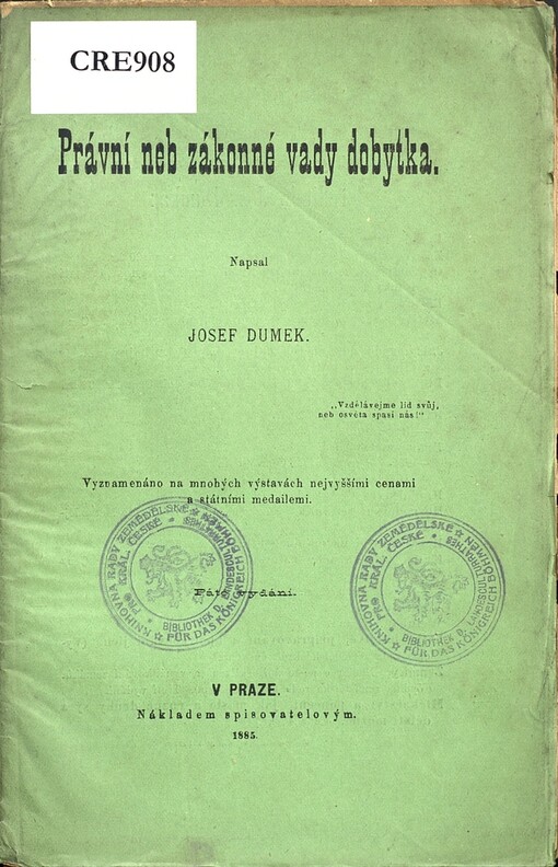 Právní neb zákonné vady dobytka