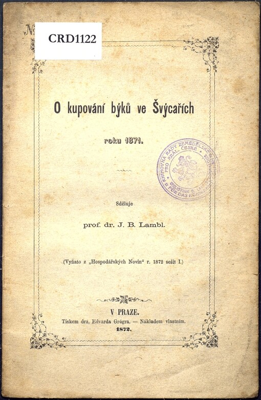 O kupování býků ve Švýcařích roku 1871