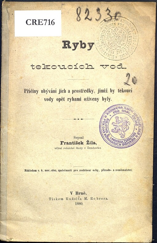 Ryby tekoucích vod: příčiny ubývání jich a prostředky, jimiž by tekoucí vody opět rybami oživeny byly