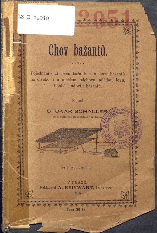 Chov bažantů: Pojednání o zřizování bažantnice, o chovu bažantů na divoko i o umělém odchovu mláďat, lovu, honbě i odbytu bažantů