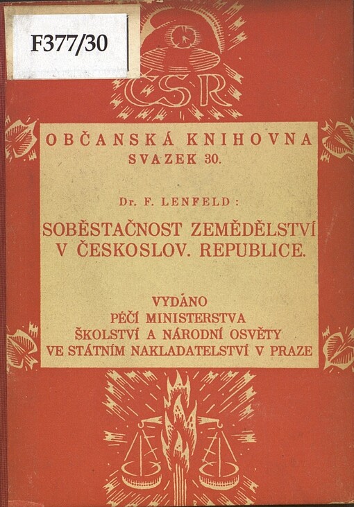 Soběstačnost zemědělství v Českoslov. republice