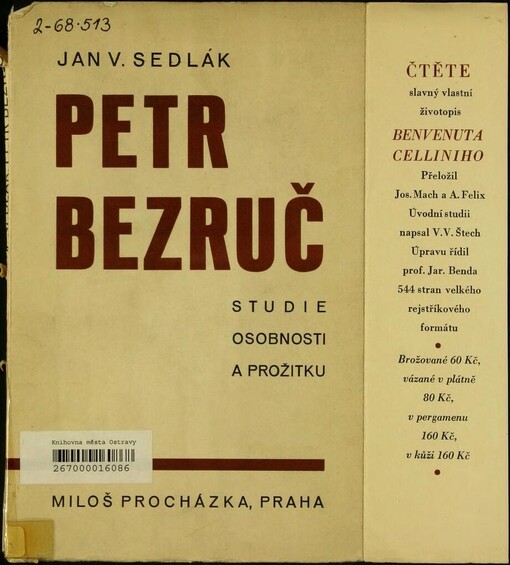 Petr Bezruč: studie osobnosti a prožitku