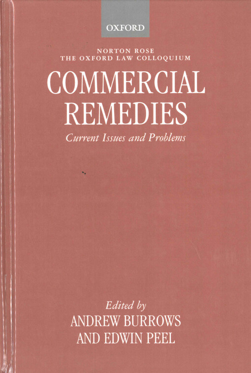Commercial remedies : current issues and problems