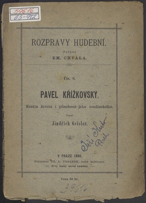 Pavel Křížkovský: nástin života i působení jeho uměleckého