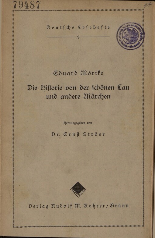 Historie von der schönen Lau und andere Märchen