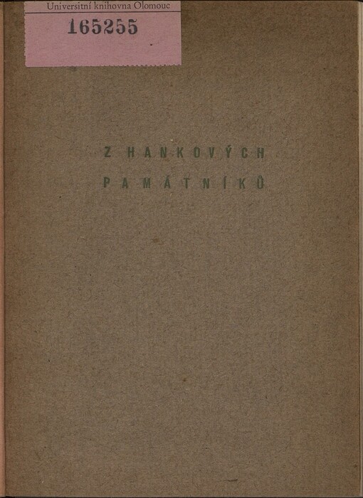Z Hankových památníků