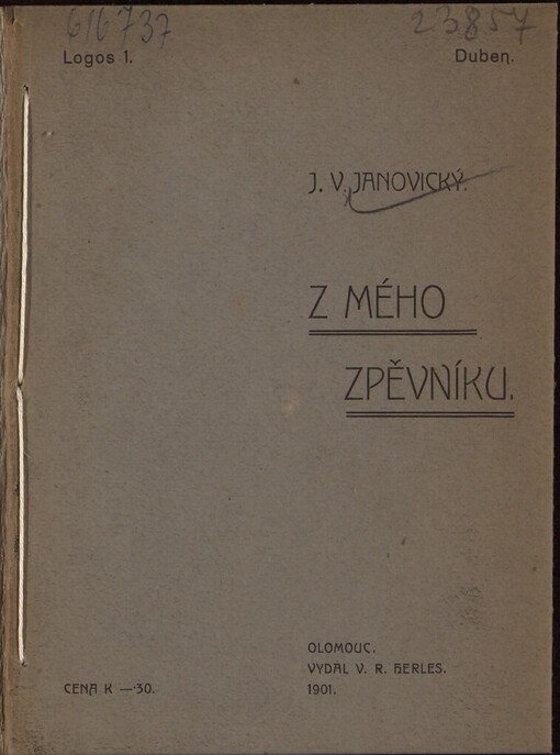 Z mého zpěvníku: verše : 1900