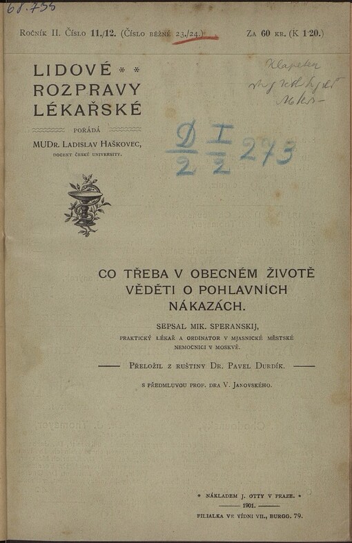 Co třeba v obecném životě věděti o pohlavních nákazách