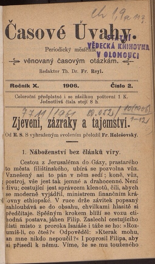 Zjevení, zázraky a tajemství