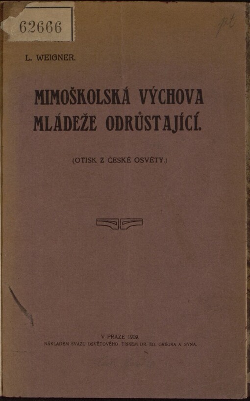 Mimoškolská výchova mládeže odrůstající