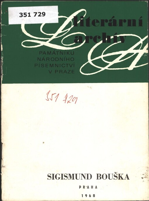 Sigismund Bouška (1867-1942) :Literární pozůstalost