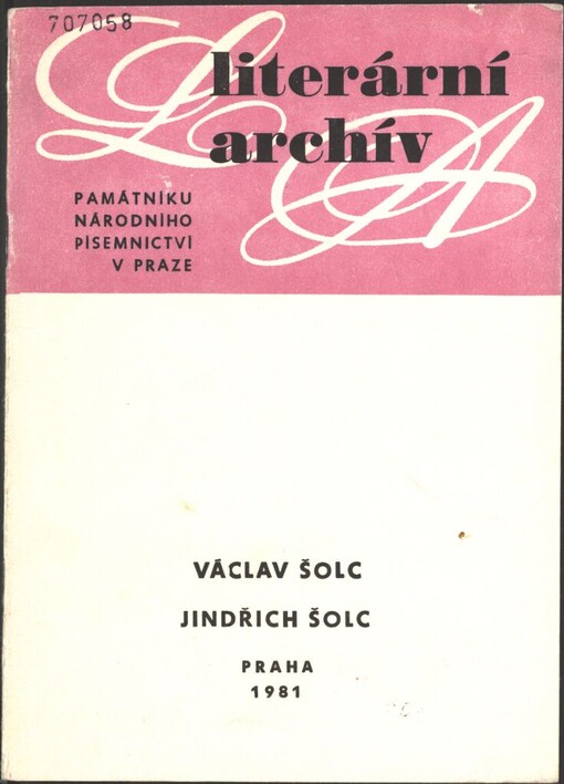Václav Šolc (1838-1971): literární pozůstalost ; Jindřich Šolc (1841-1916) : písemná pozůstalost
