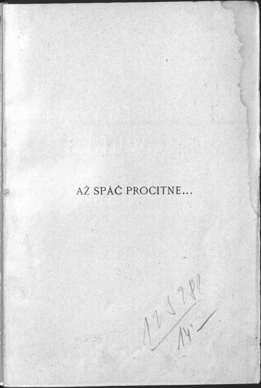 Až spáč procitne-- =: (When the sleeper wakes)