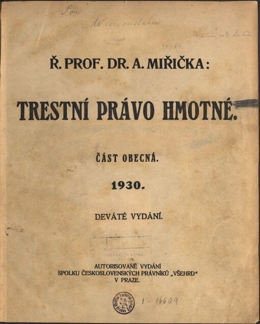 Trestní právo hmotné: část obecná