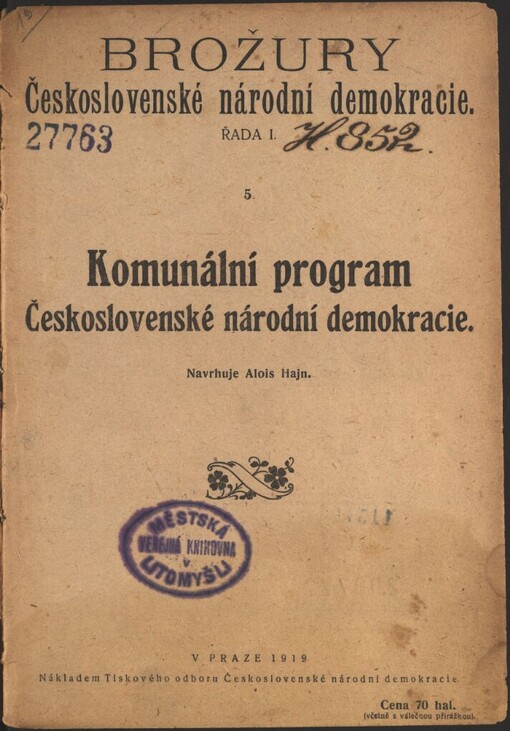 Komunální program Československé národní demokracie