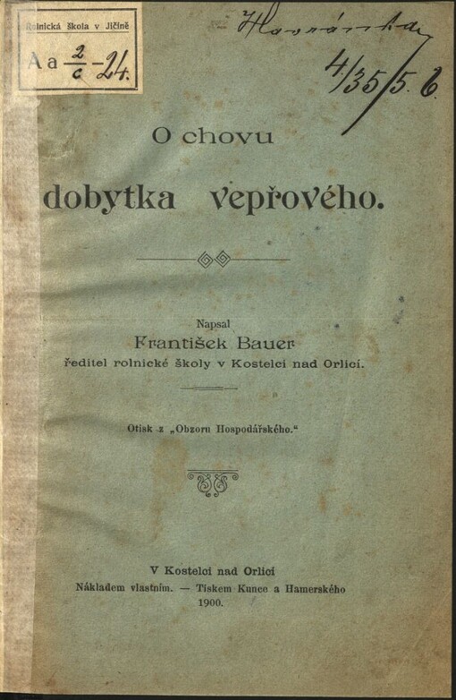 O chovu dobytka vepřového