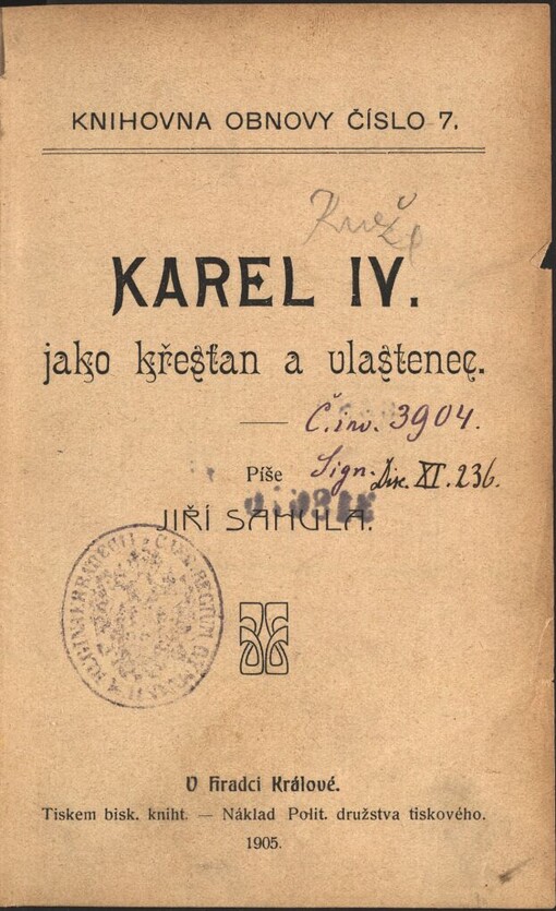 Karel IV. jako křesťan a vlastenec