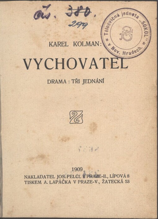 Vychovatel: drama : tři jednání