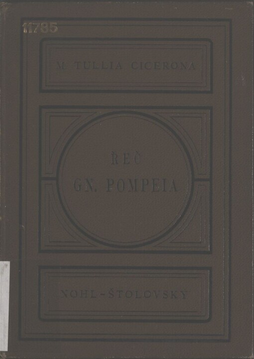 M. Tullia Cicerona Řeč o vrchním velitelství Gn. Pompeia