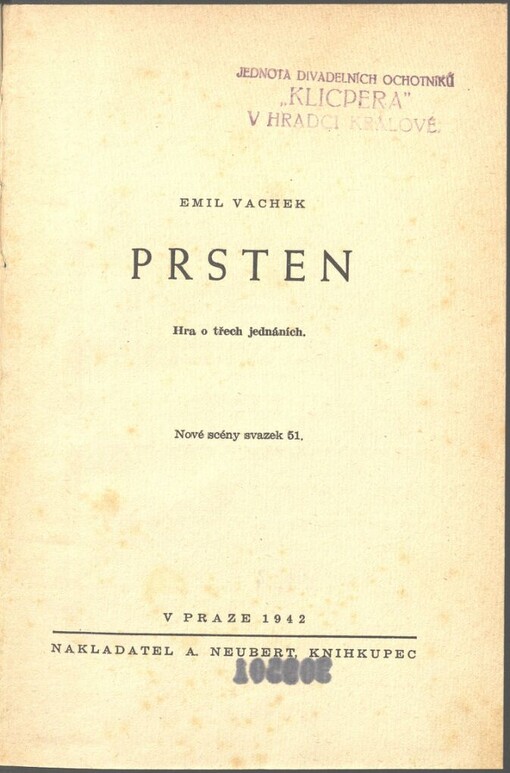 Prsten: hra o třech jednáních