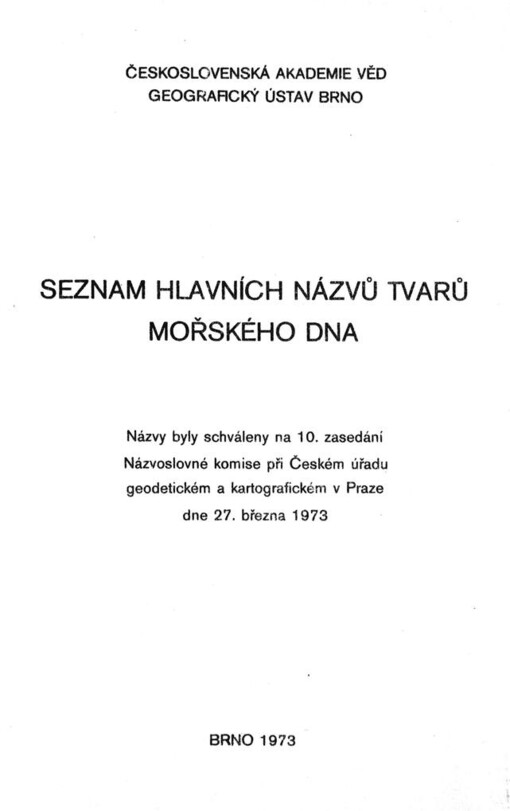 Seznam hlavních názvů tvarů mořského dna