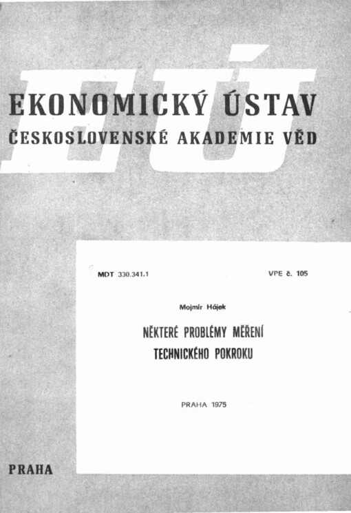 Některé problémy měření technického pokroku