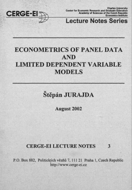 Econometrics of panel data limited dependent variable models