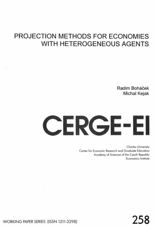 Projection methods economies with heterogeneous agents