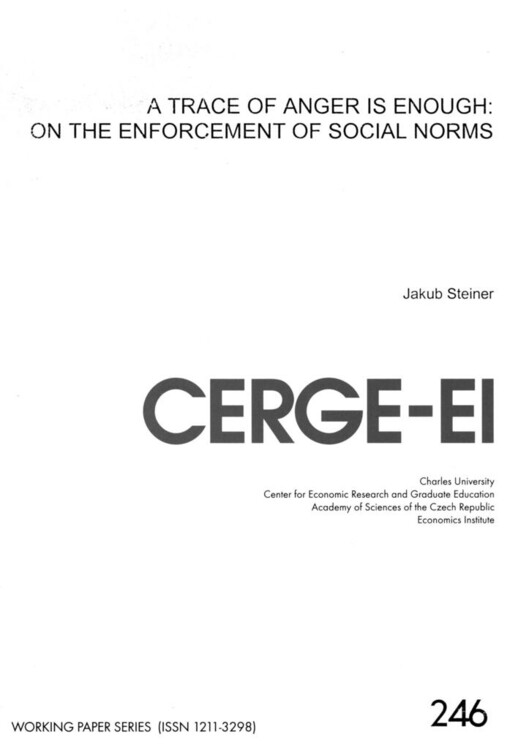 A trace of anger is enough: on the enforcement of social norms